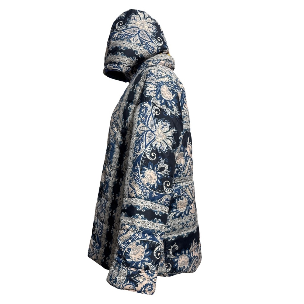 Johnny Was • Mauri Reversible Quilted Puffer Jacket Darnahta Scarf Print S NWT - Picture 11 of 16